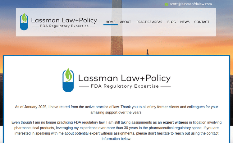 Law Firm Website design for Lassman Law+Policy