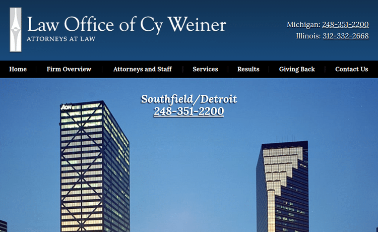 Law Firm Website design for Law Office of Cy Weiner