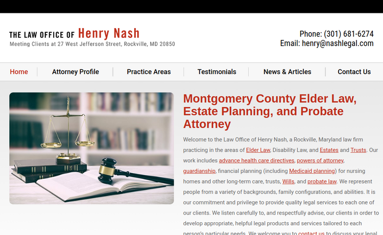 Law Firm Website design for Law Office of Henry Nash
