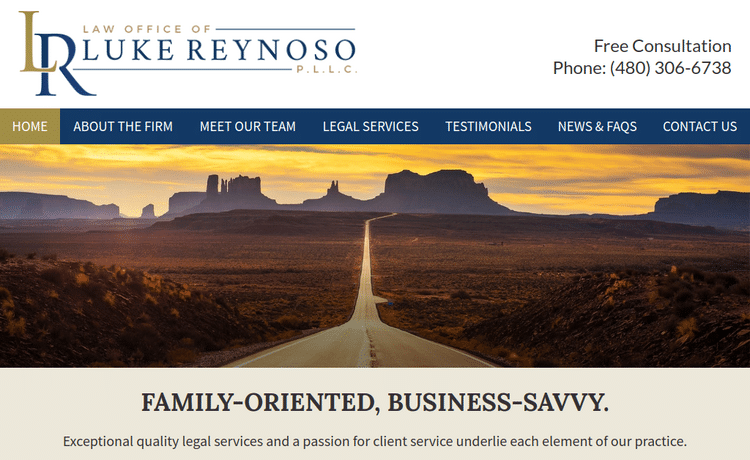 Law Firm Website design for Law Office of Luke Reynos…
