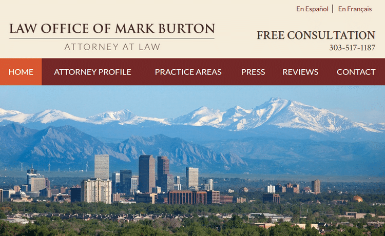 Law Firm Website design for Law Office of Mark Burton