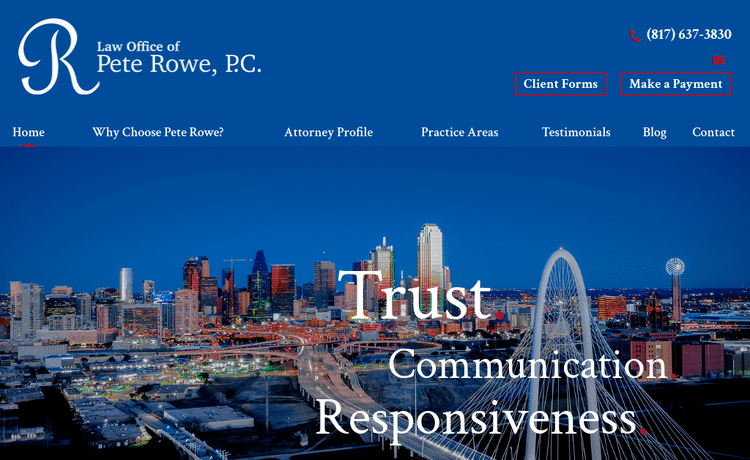 Law Firm Website design for Law Office of Pete Rowe,…