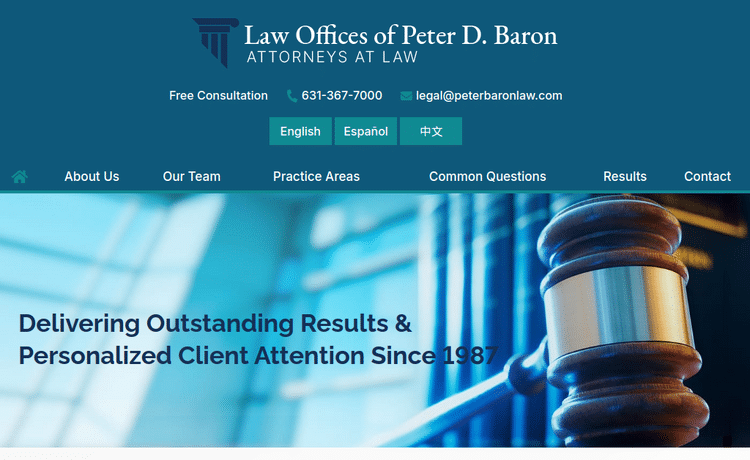 Law Firm Website design for Law Offices of Peter Baro…