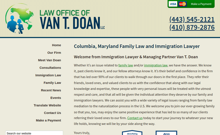 Law Firm Website design for Law Offices of Van T. Doa…