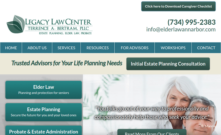 Law Firm Website design for Legacy Law Center