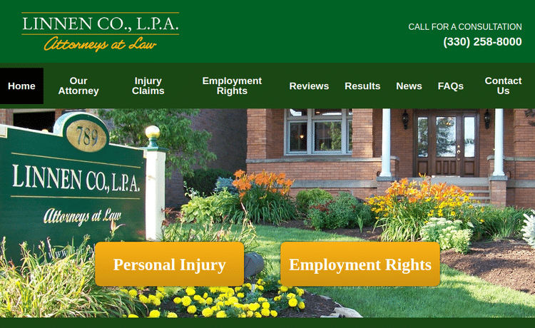 Law Firm Website design for Linnen Co., L.P.A.