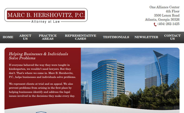 Law Firm Website design for Marc B. Hershovitz, P.C.