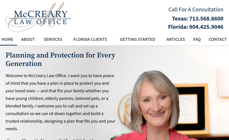 Law Firm Website design for McCreary Law Office, PLLC