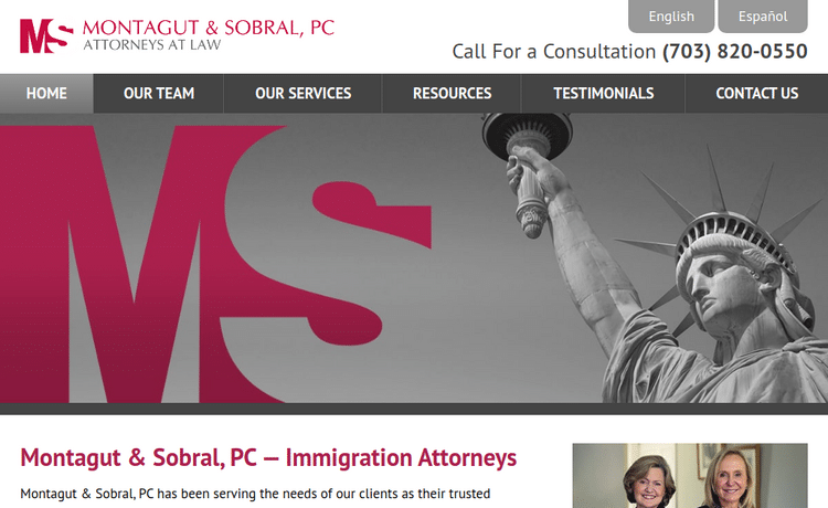 Law Firm Website design for Montagut & Sobral