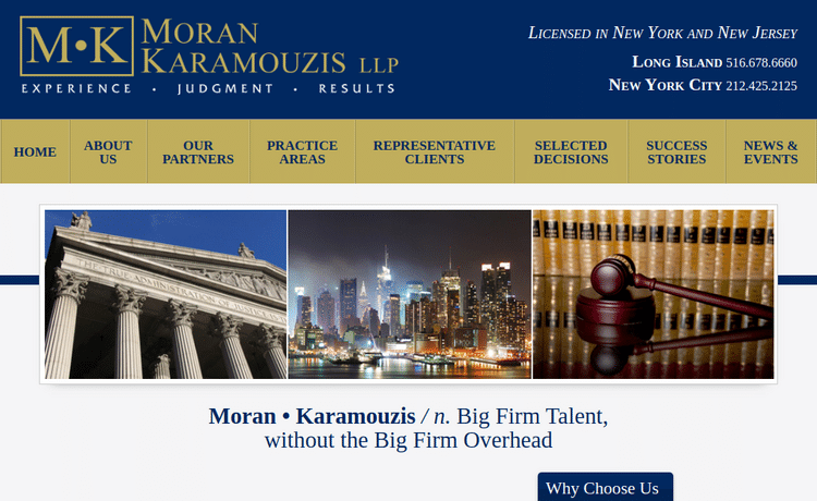 Law Firm Website design for Moran • Karamouzis LLP