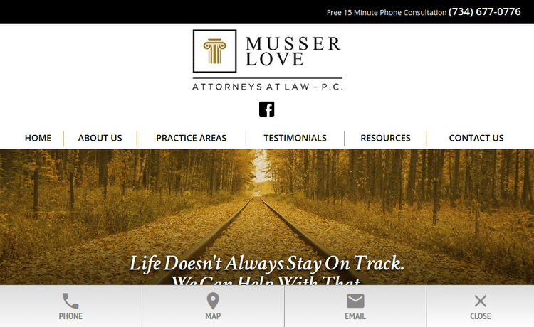Law Firm Website design for Musser Love, P.C.