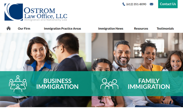 Law Firm Website design for Ostrom Law Office