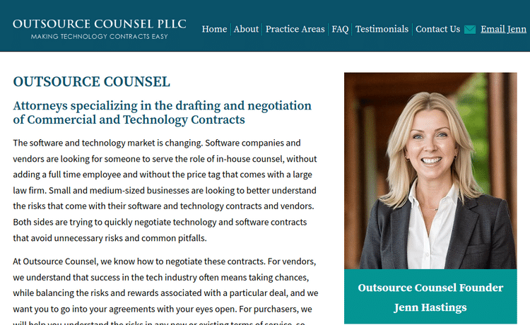 Law Firm Website design for Outsource Counsel PLLC