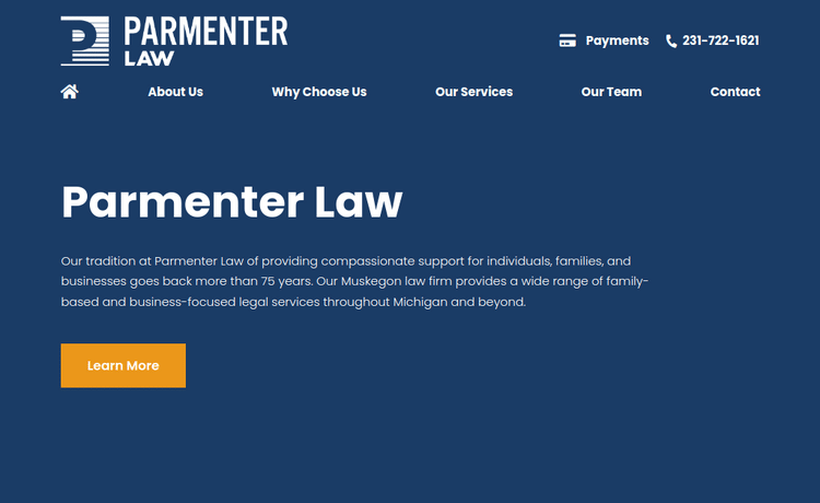 Law Firm Website design for Parmenter Law