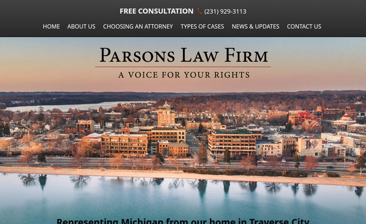 Law Firm Website design for Parsons Law Firm PLC