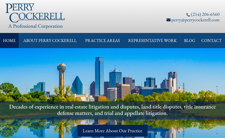 Law Firm Website design for Perry Cockerell, P.C.