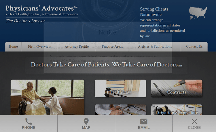 Law Firm Website design for Physicians' Advocates