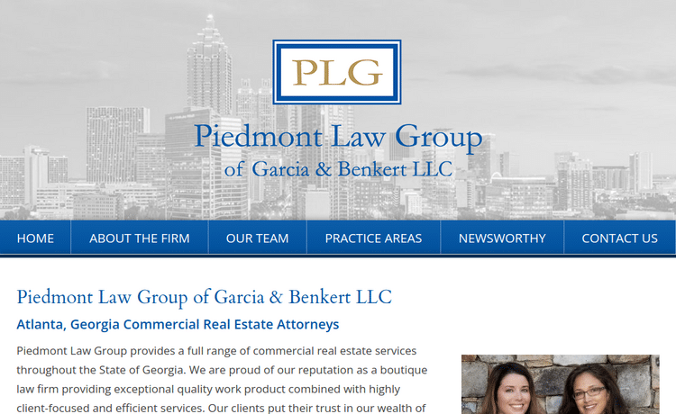 Law Firm Website design for Piedmont Law Group of Gar…