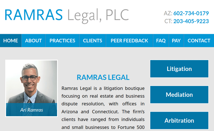 Law Firm Website design for Ramras Legal, PLC