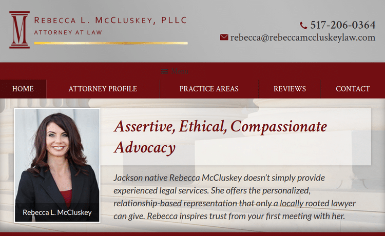 Law Firm Website design for Rebecca L. McCluskey, PLL…