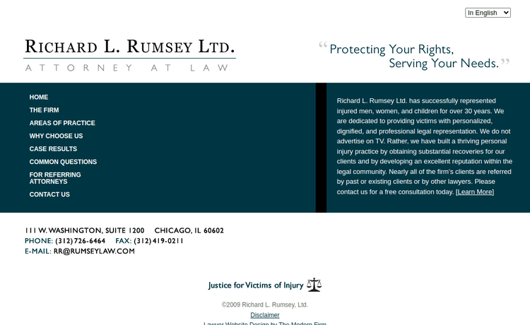 Law Firm Website design for Richard L. Rumsey Ltd.
