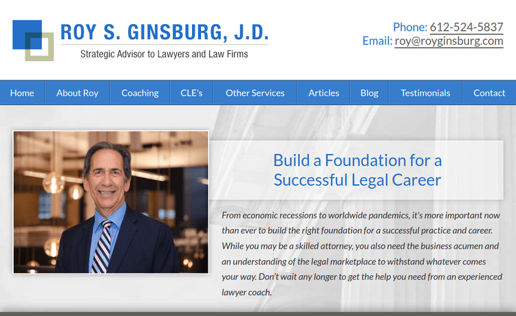 Law Firm Website design for Roy S. Ginsburg, J.D.