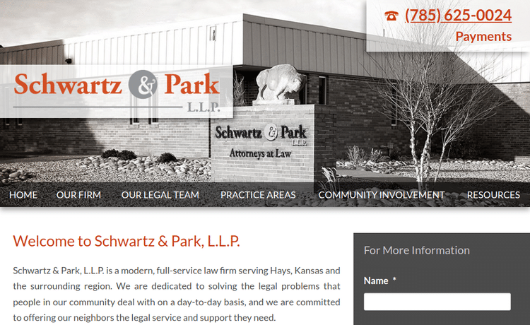 Law Firm Website design for Schwartz & Park, L.L.P.