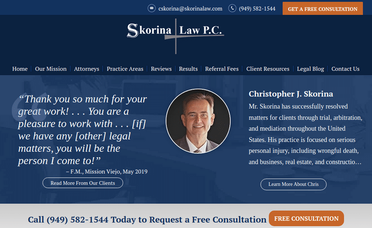 Law Firm Website design for Skorina Law, P.C.