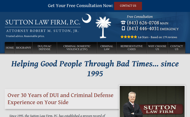 Law Firm Website design for Sutton Law Firm, P.C.