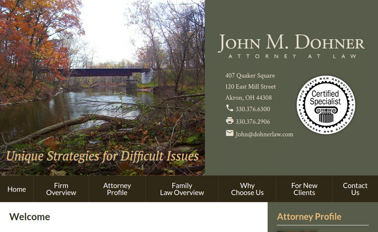 Law Firm Website design for The Dohner Law Firm