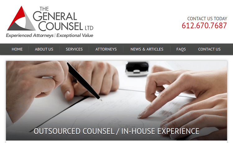 Law Firm Website design for The General Counsel, Ltd.