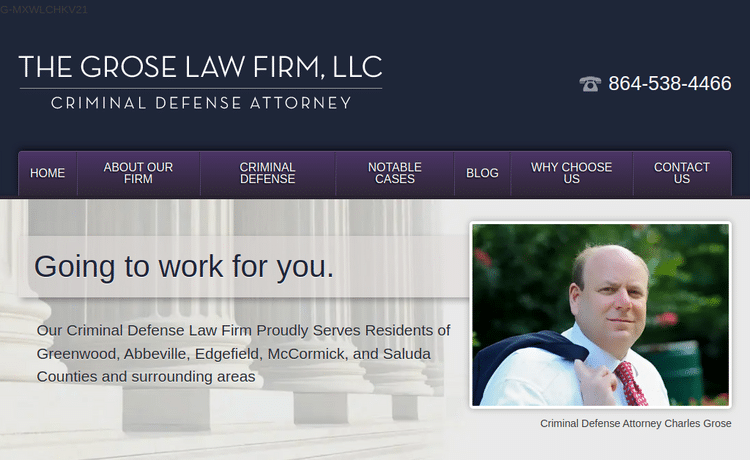 Law Firm Website design for The Grose Law Firm, LLC