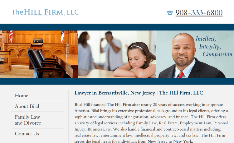 Law Firm Website design for The Hill Firm, LLC