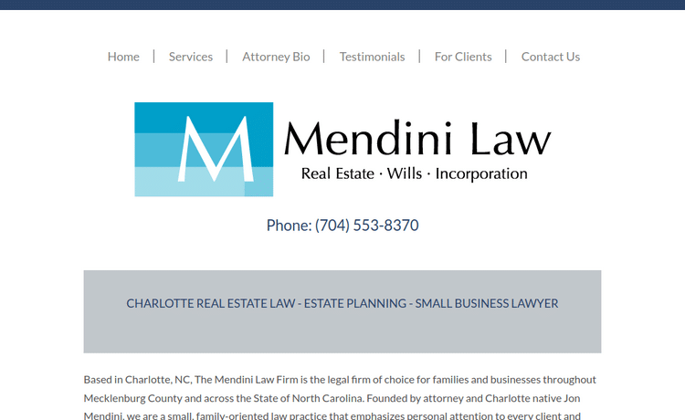Law Firm Website design for The Mendini Law Firm