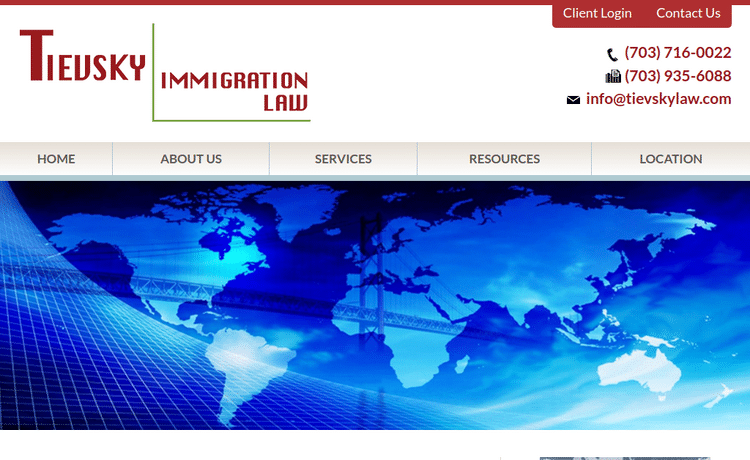 Law Firm Website design for Tievsky Immigration Law