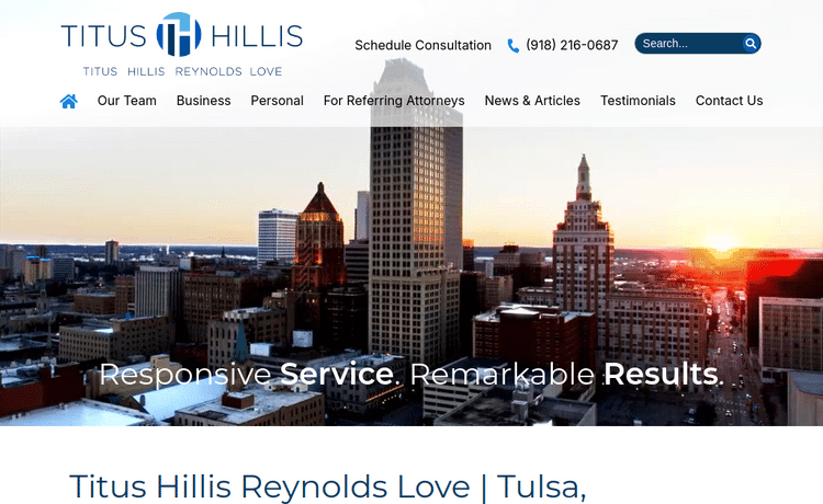 Law Firm Website design for Titus Hillis Reynolds Lov…