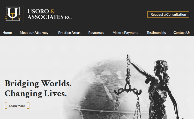 Law Firm Website design for Usoro & Associates P.C