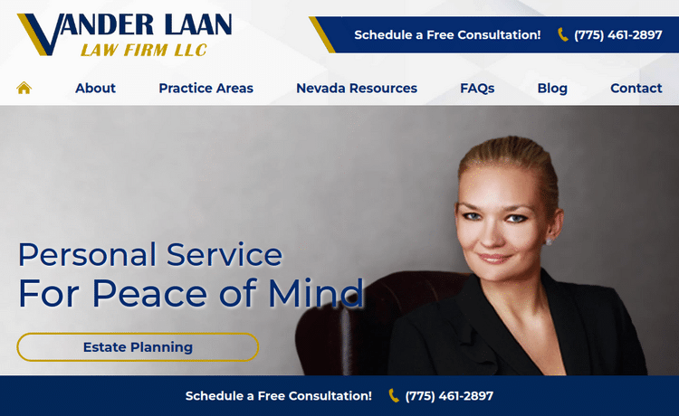 Law Firm Website design for Vander Laan Law Firm LLC