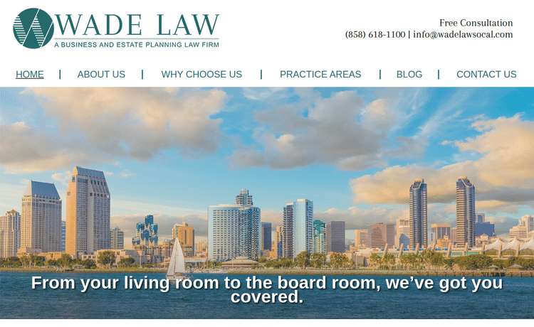Law Firm Website design for Wade Law