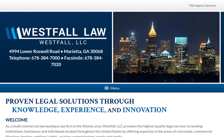 Law Firm Website design for Westfall, LLC