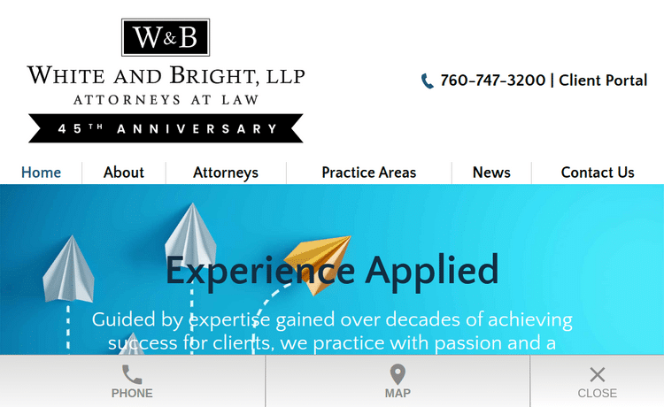 Law Firm Website design for White and Bright, LLP