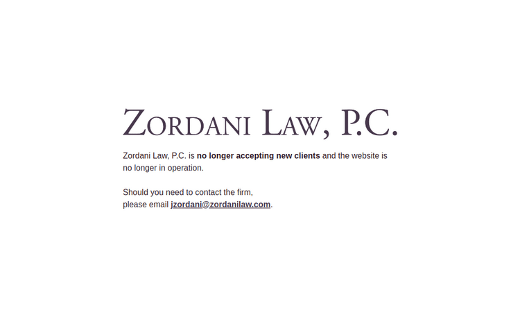 Law Firm Website design for Zordani Law, P.C.