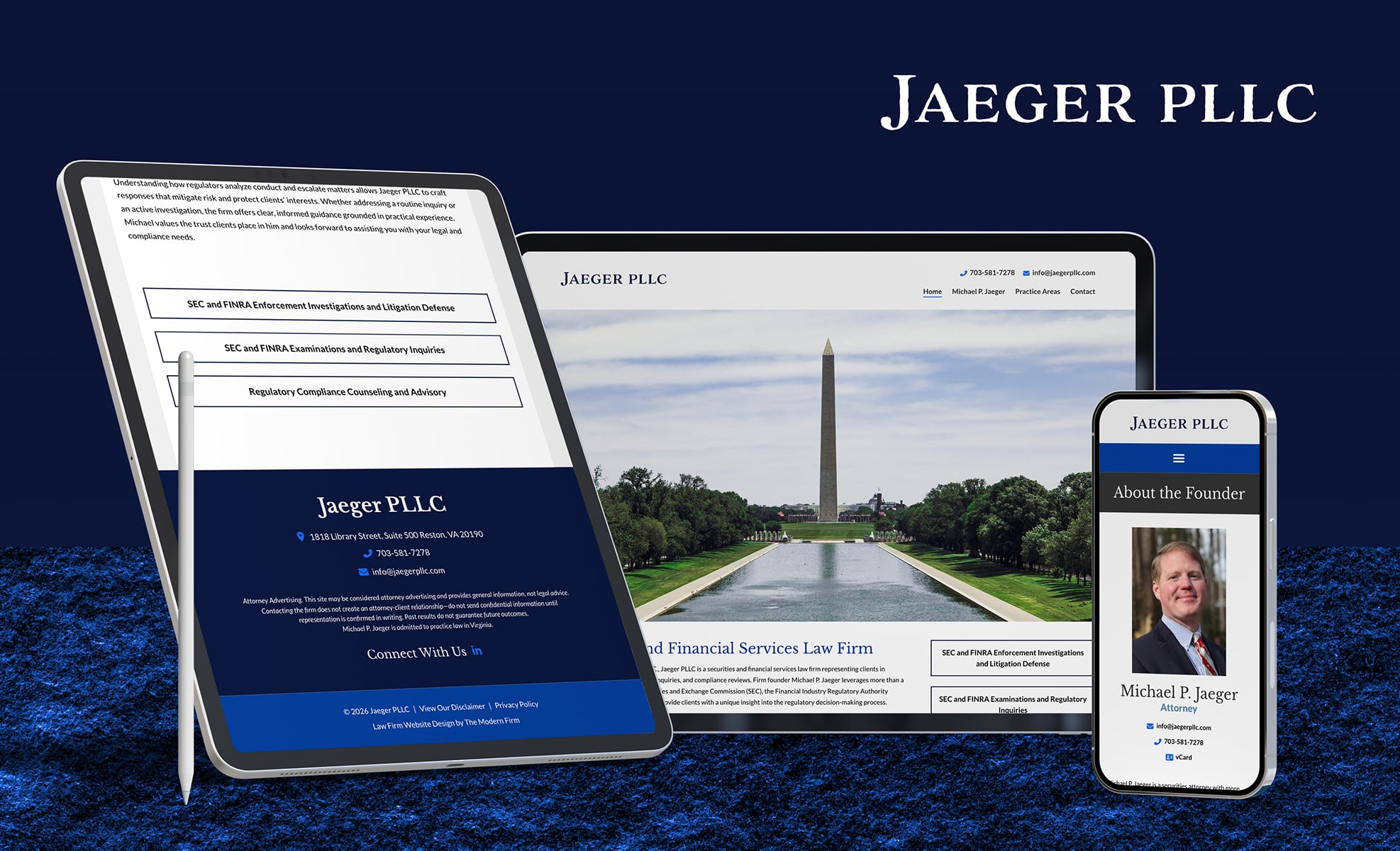 Jaeger PLLC Law Firm Website Design by The Modern Firm