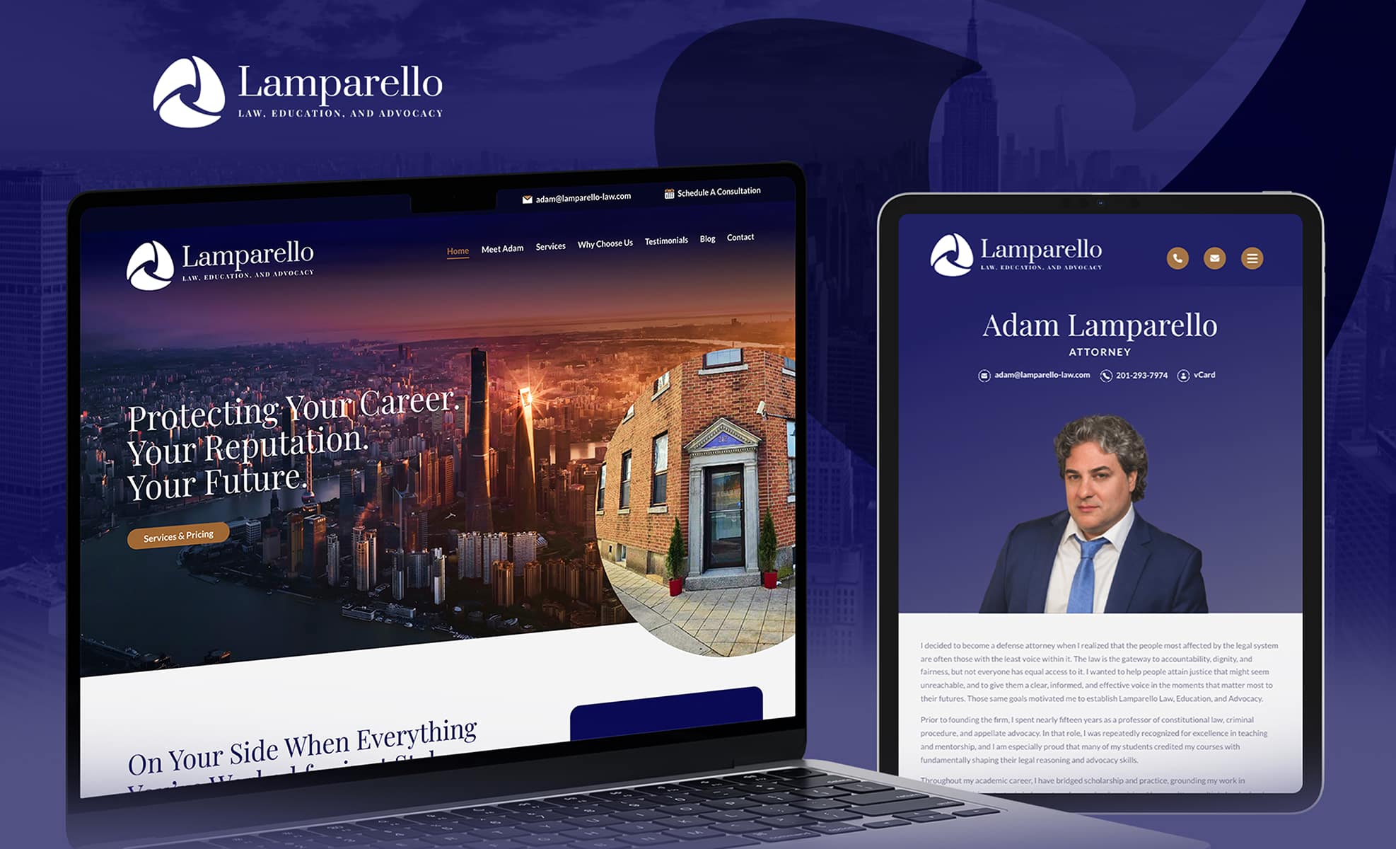 Law Firm Website design for Adam Lamparello, Esq.