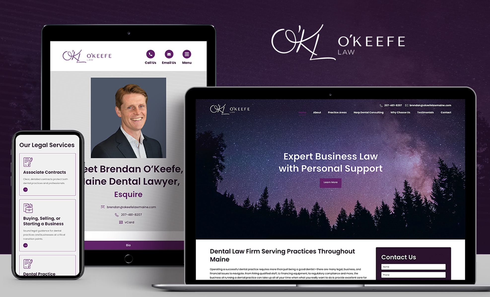 Law Firm Website design for O’Keefe Law, PA, LLC
