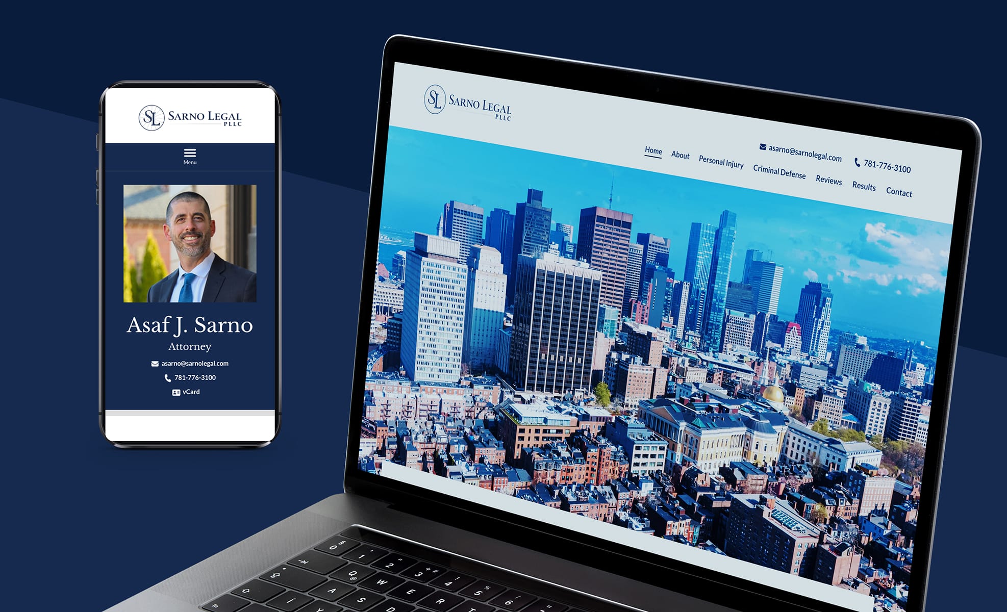 Law Firm Website design for Sarno Legal, PLLC