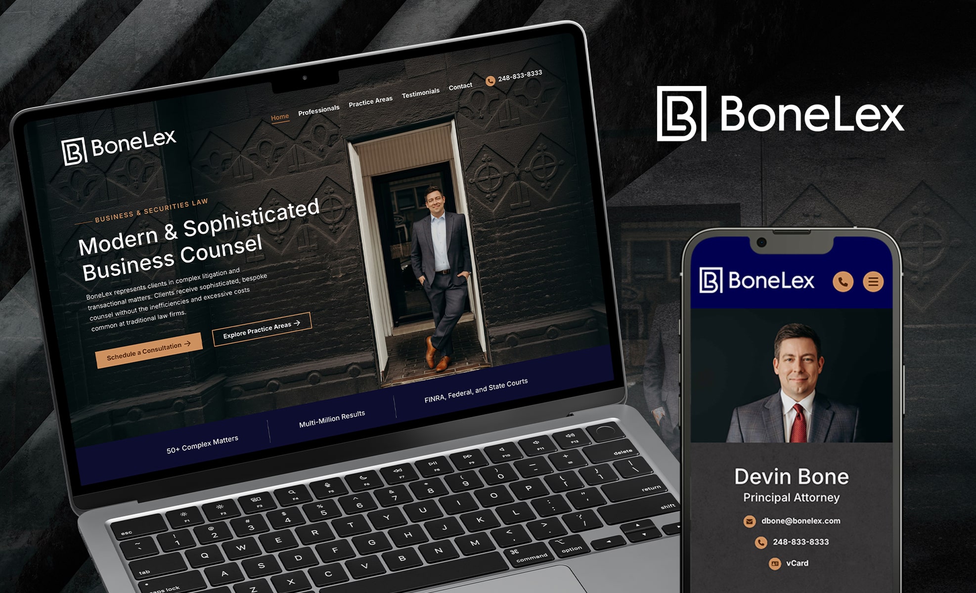 Law Firm Website design for BoneLex