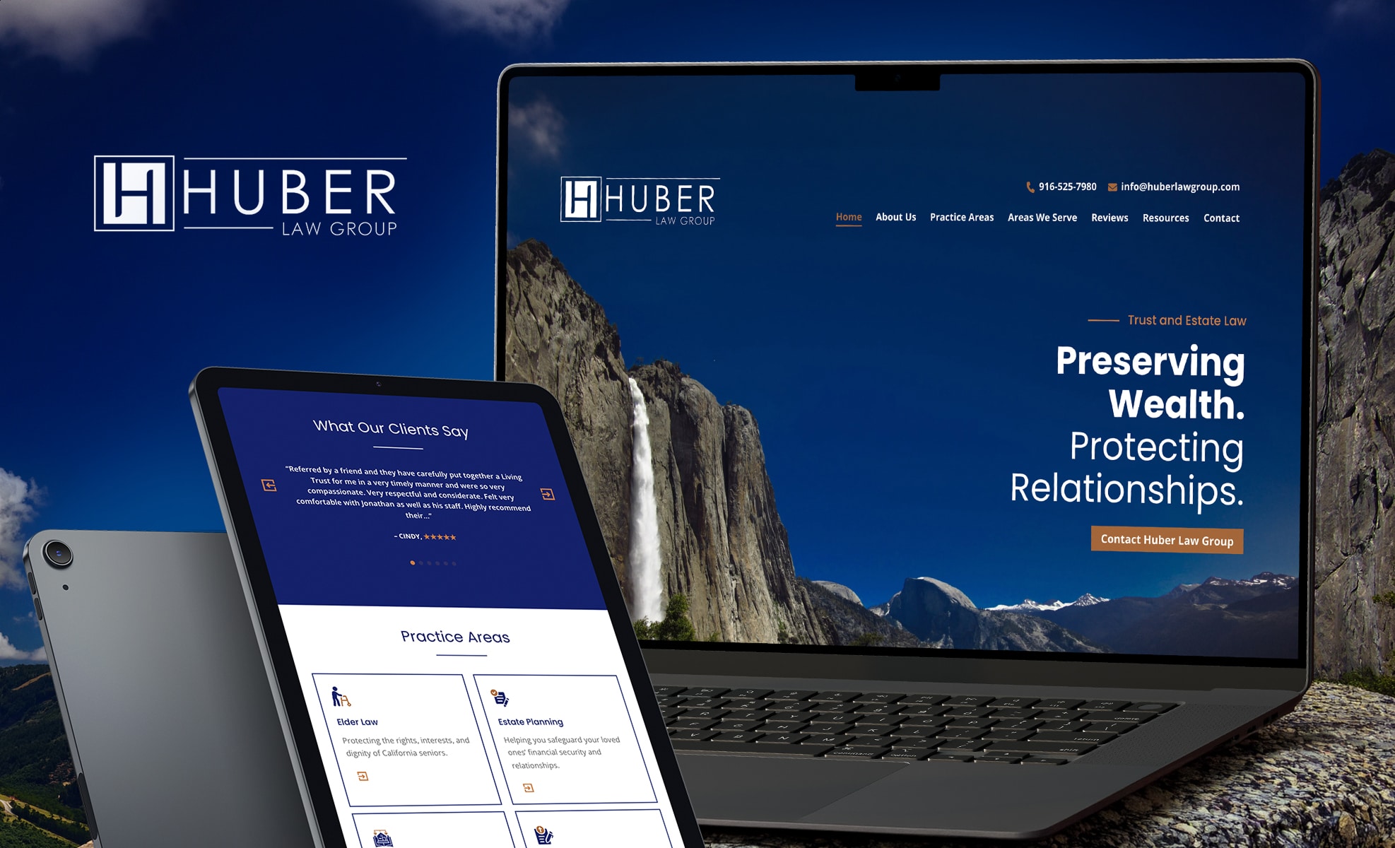 Law Firm Website design for Huber Law Group
