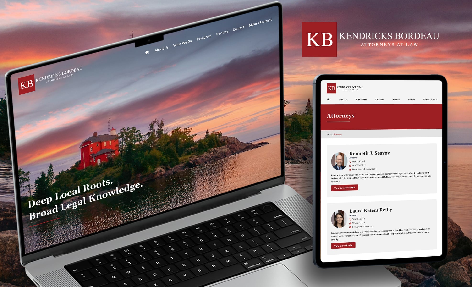 Law Firm Website design for Kendricks Bordeau, P.C.